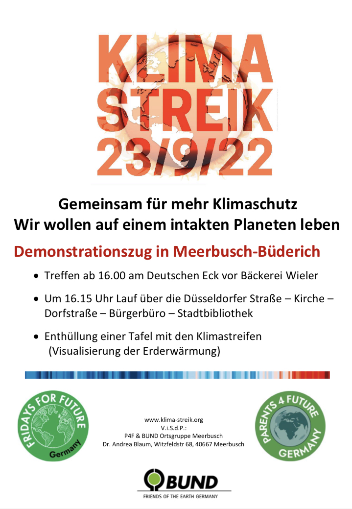 Ankündigung Klimastreik 23.09.2022